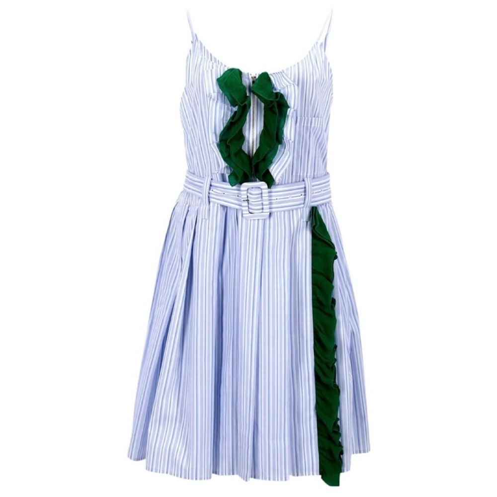 Prada Striped Blue and Green Dress
